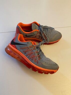 Nike Air Max 2015 Grey Lava Red Women’s Running Sneakers Size 8.5